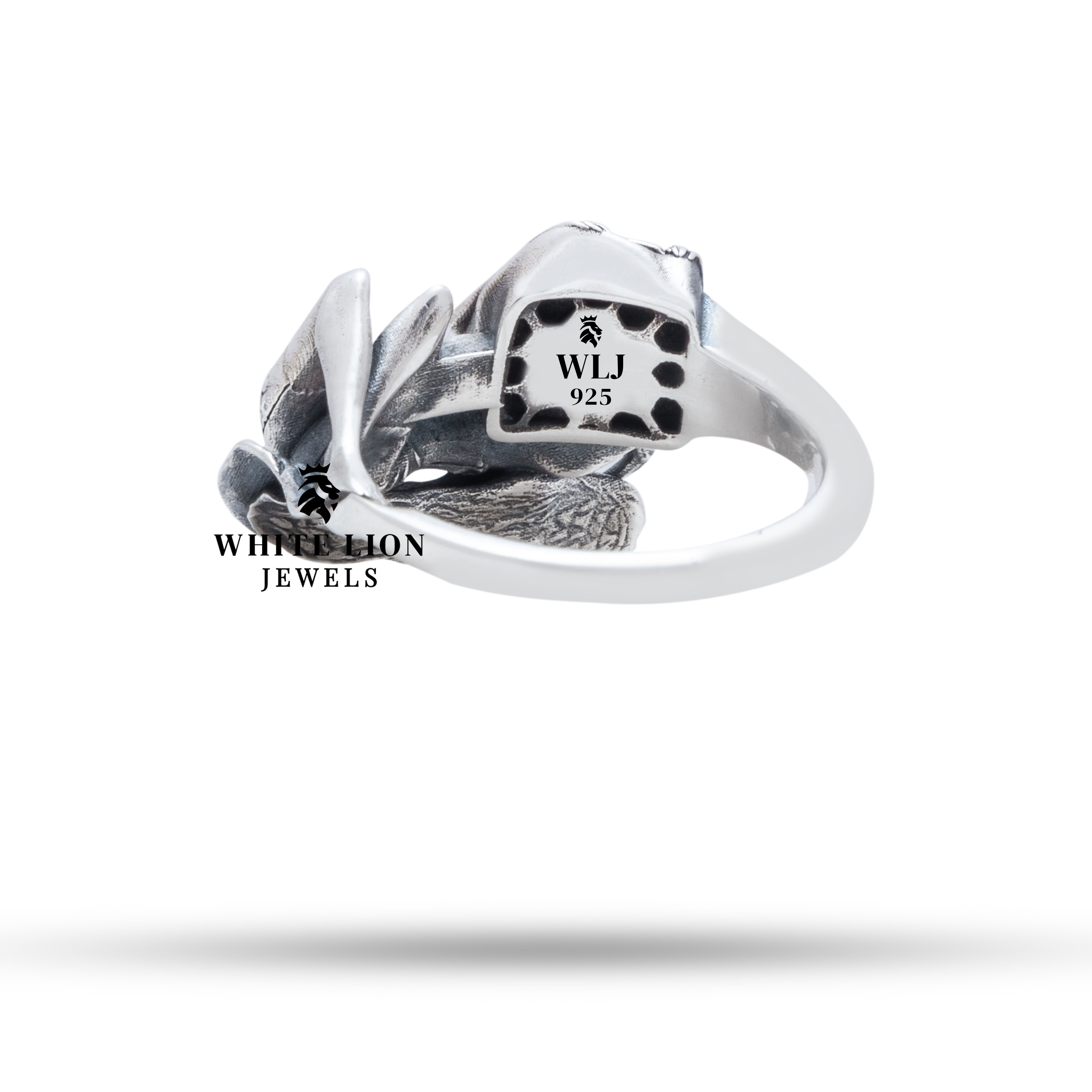 925 Sterling Silver Angel Fairy Wings Ring with Oxidized Finish