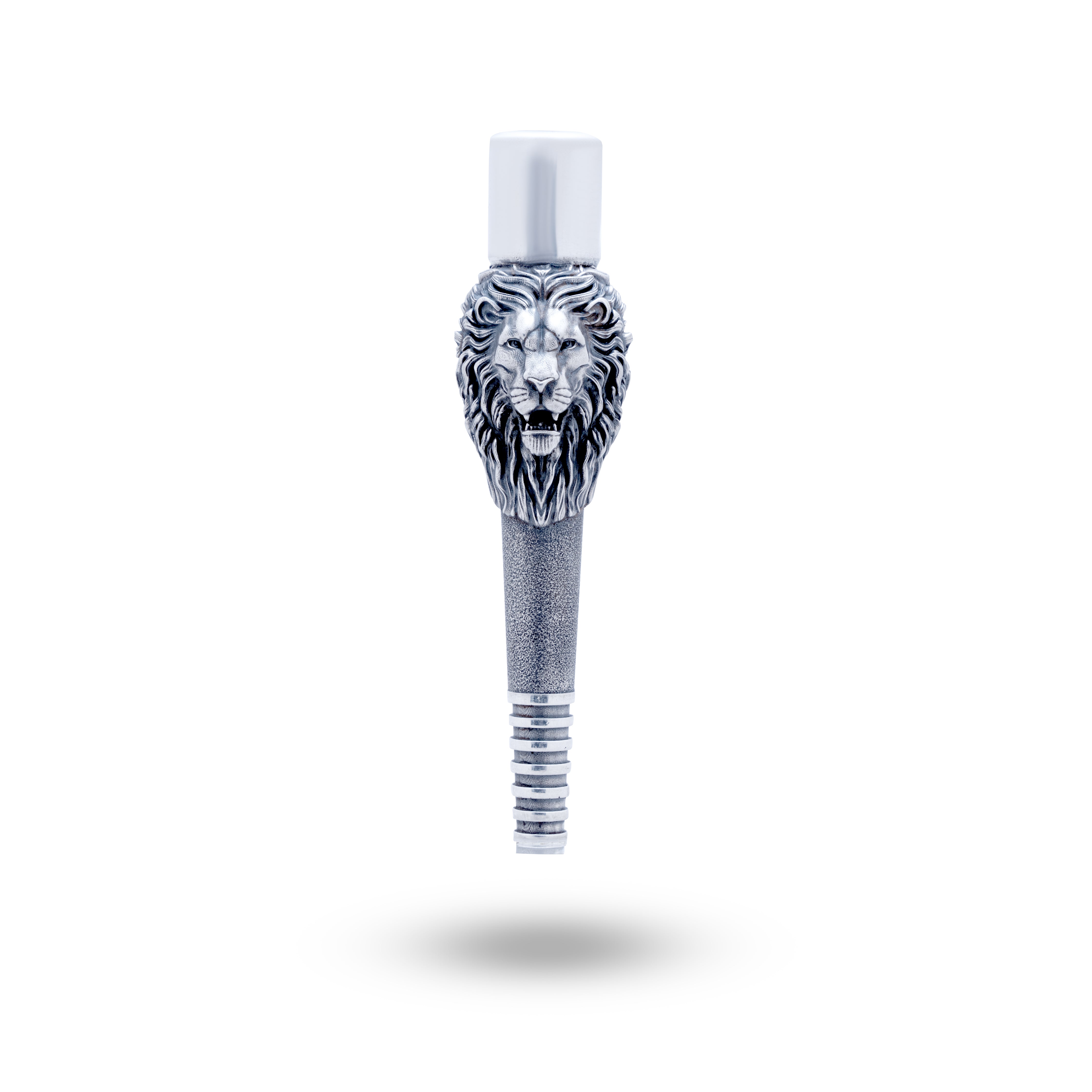 Lion 925 Sterling Silver Hookah Filter showcasing intricate lion design and elegance
