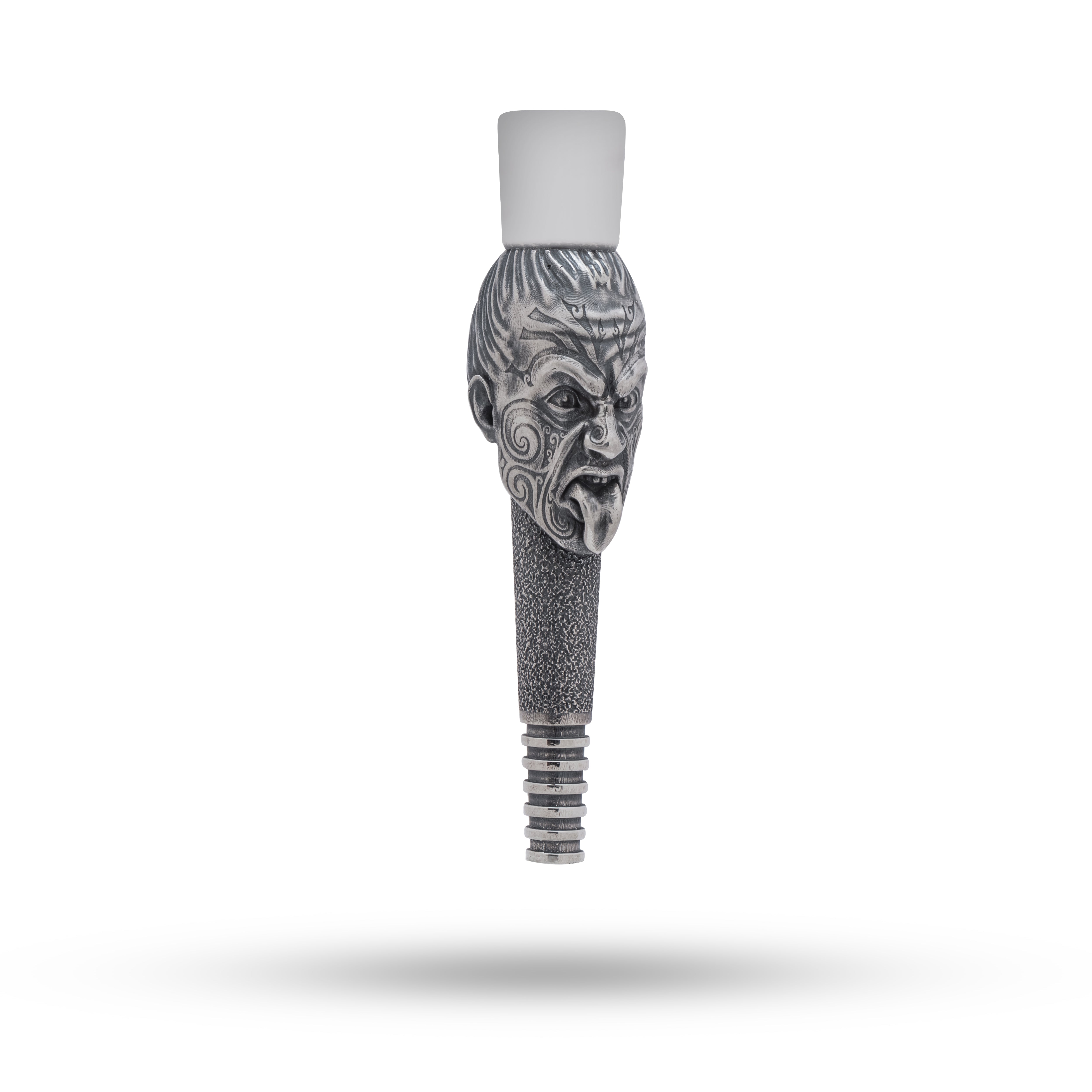 Maori 925 Sterling Silver Hookah Filter designed by White Lion Jewels with artisan quality in oxidized finish
