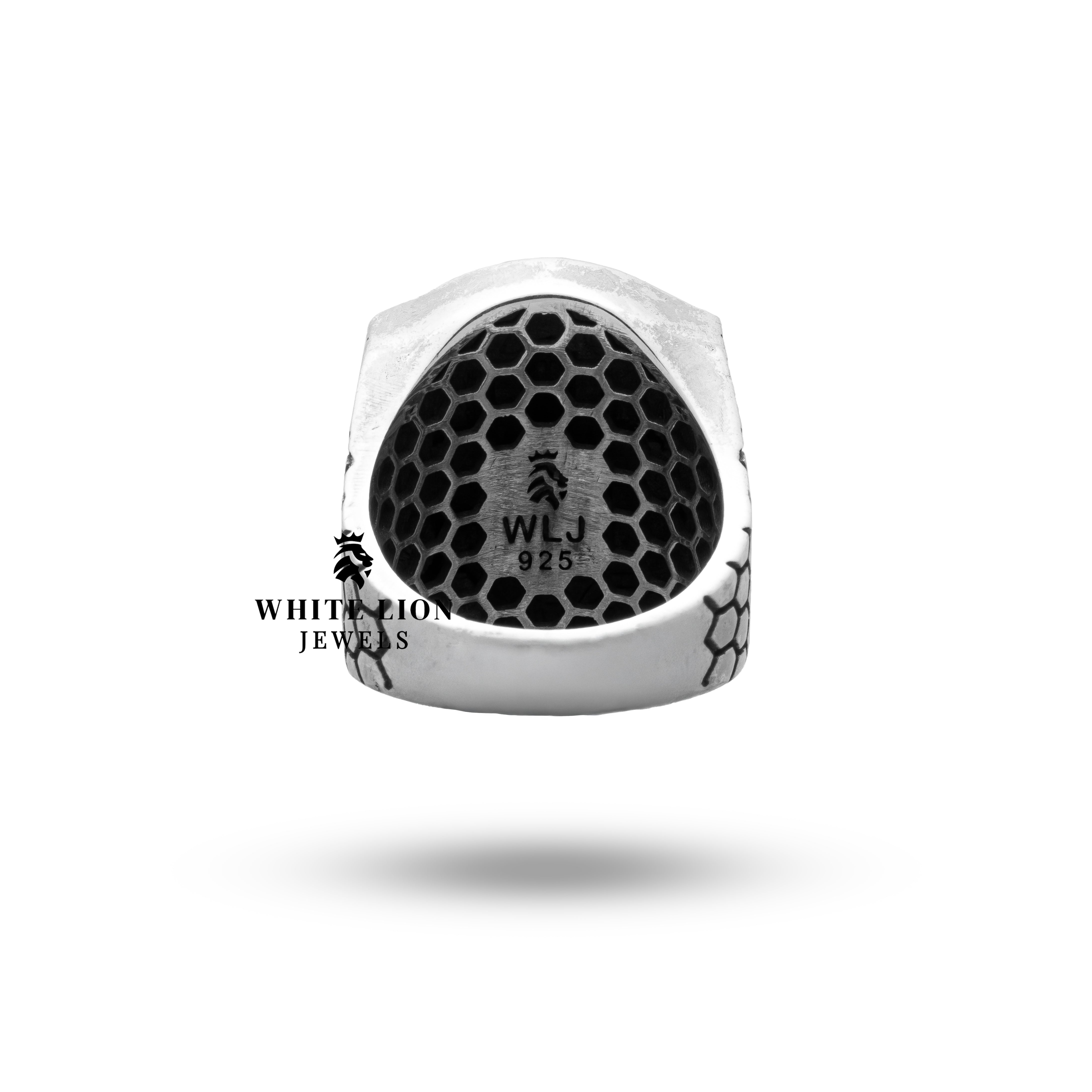Panchmukhi Hanuman God Evil Protector ring made of 925 oxidized silver, a spiritual Hinduism symbol.