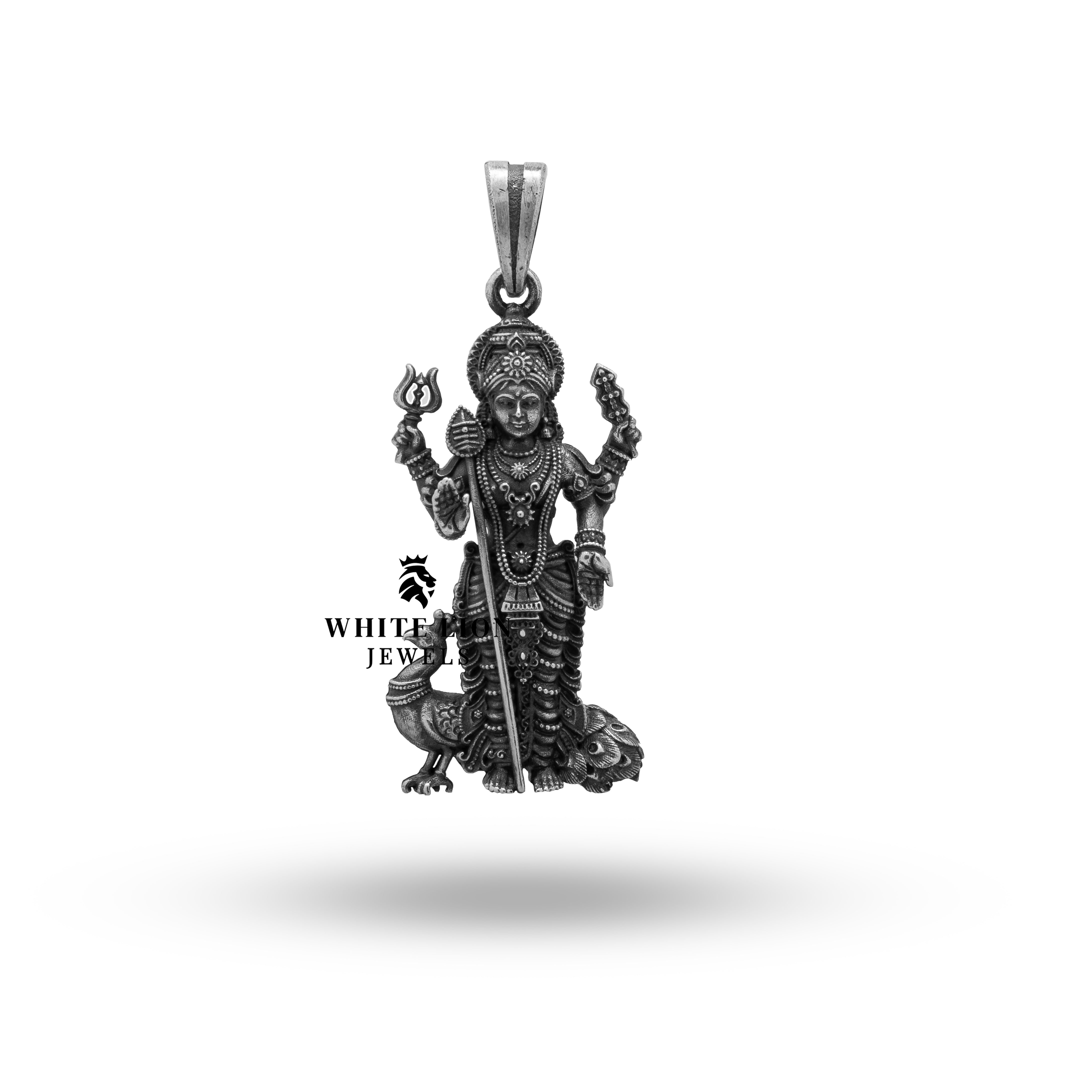 Lord Kartikeya Murugan 925 Silver Pendant, spiritual jewelry