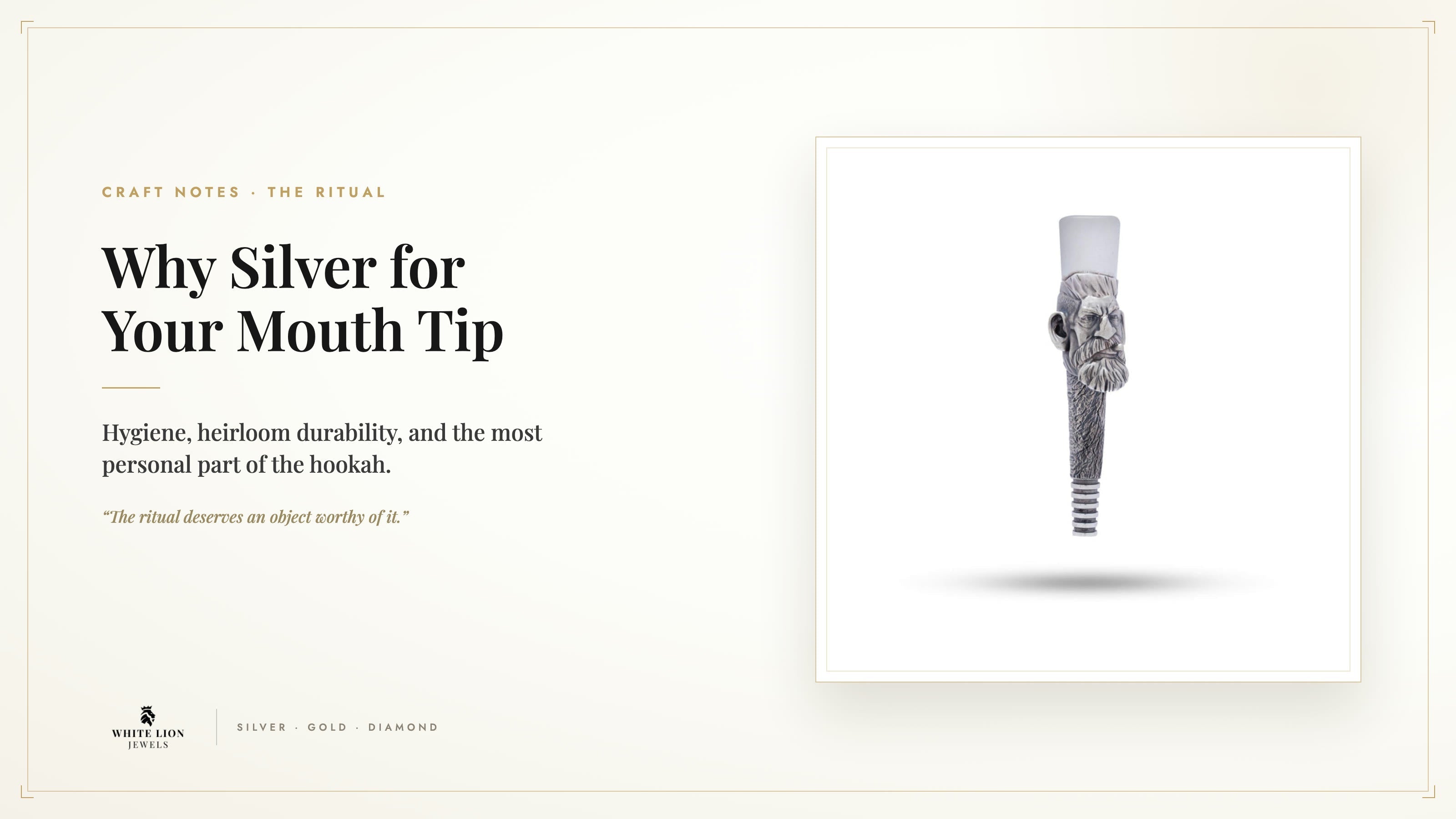 Hunter sterling silver hookah filter mouth tip — White Lion Jewels