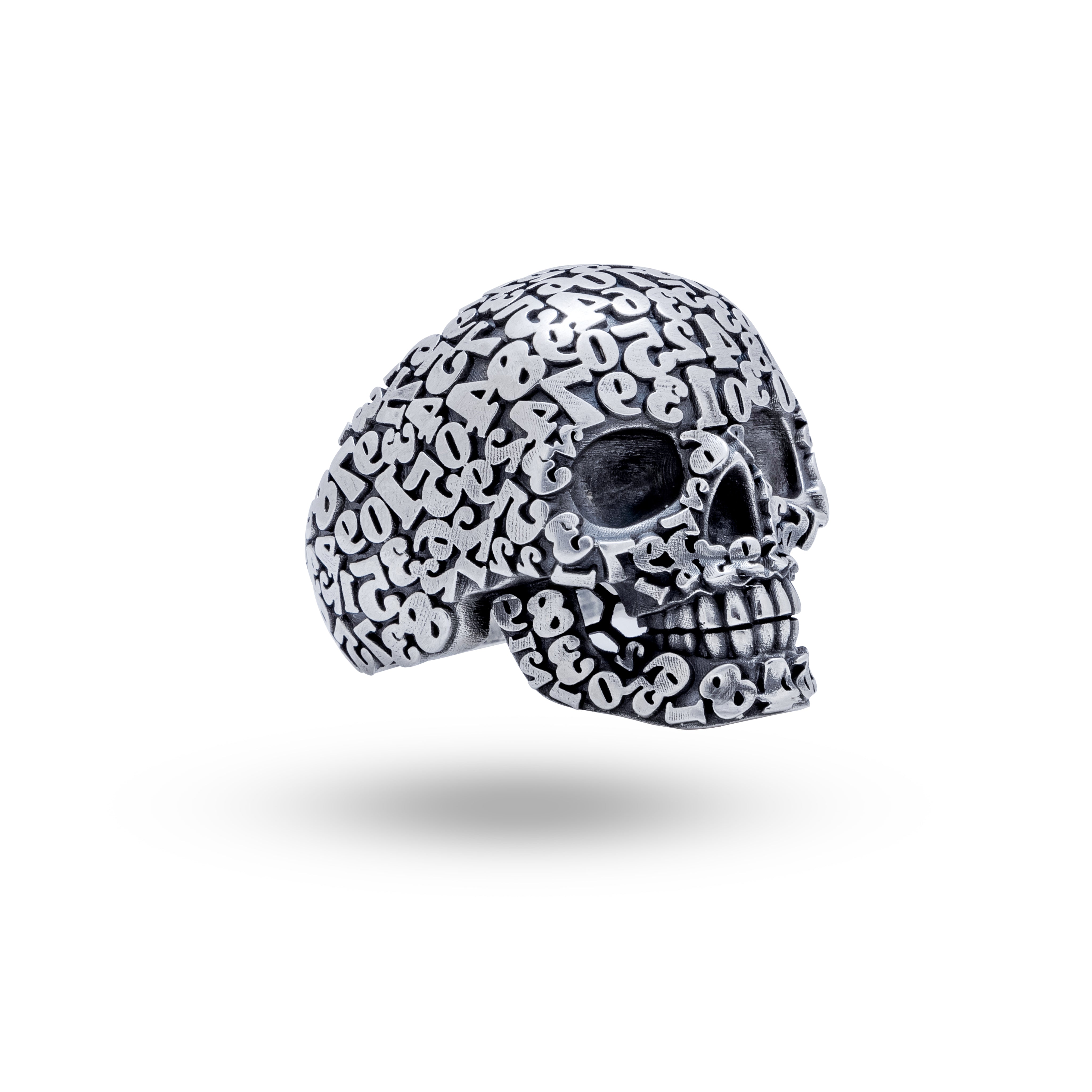 Sterling Silver Skull Ring with Oxidized Finish
