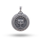 Memento Mori Aquarius Zodiac Sign 925 Sterling Silver Pendant in oxidized finish showcasing intricate handcraft