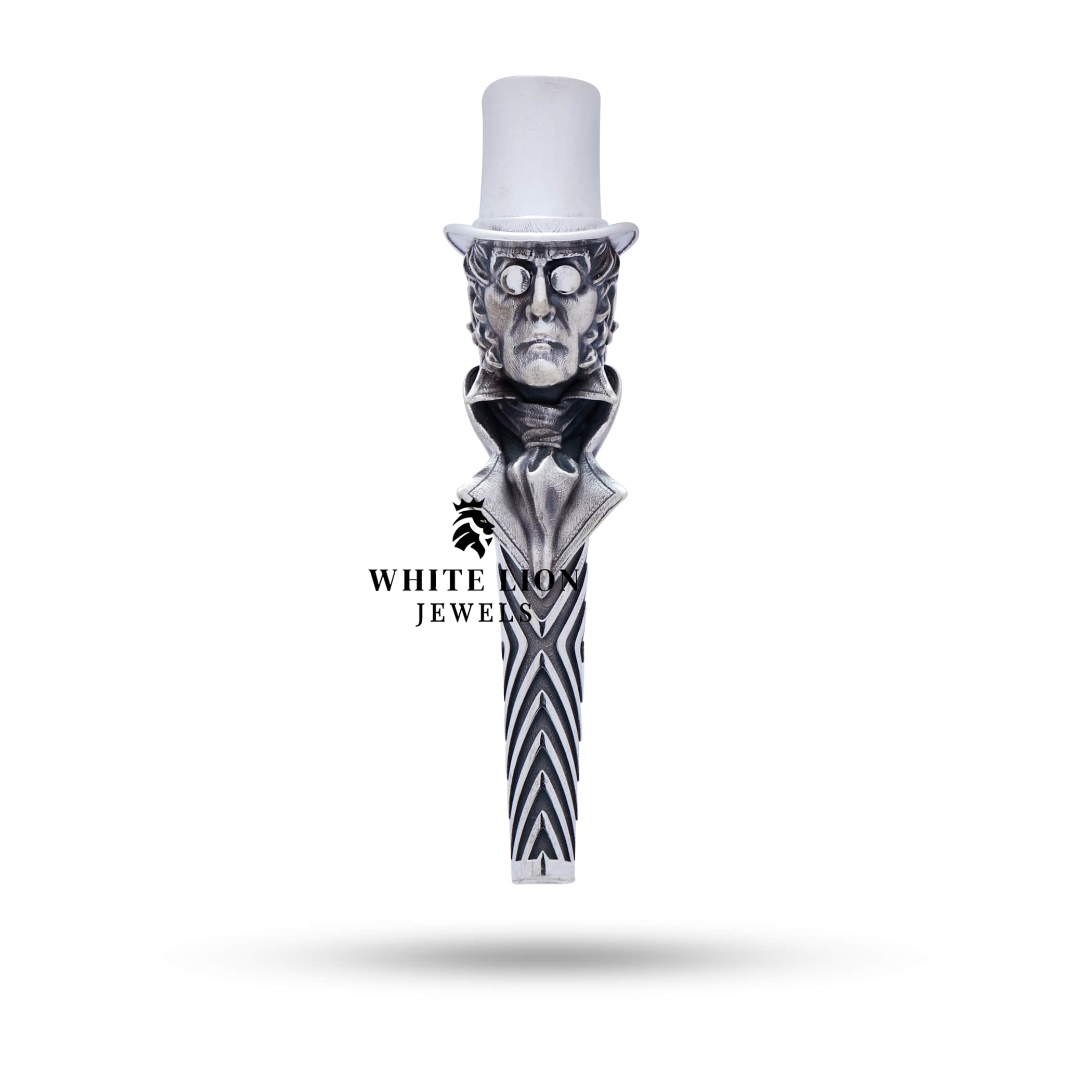Refined Sterling Silver Hookah Filter with Oxidized Detailing and Luxury Craftsmanship