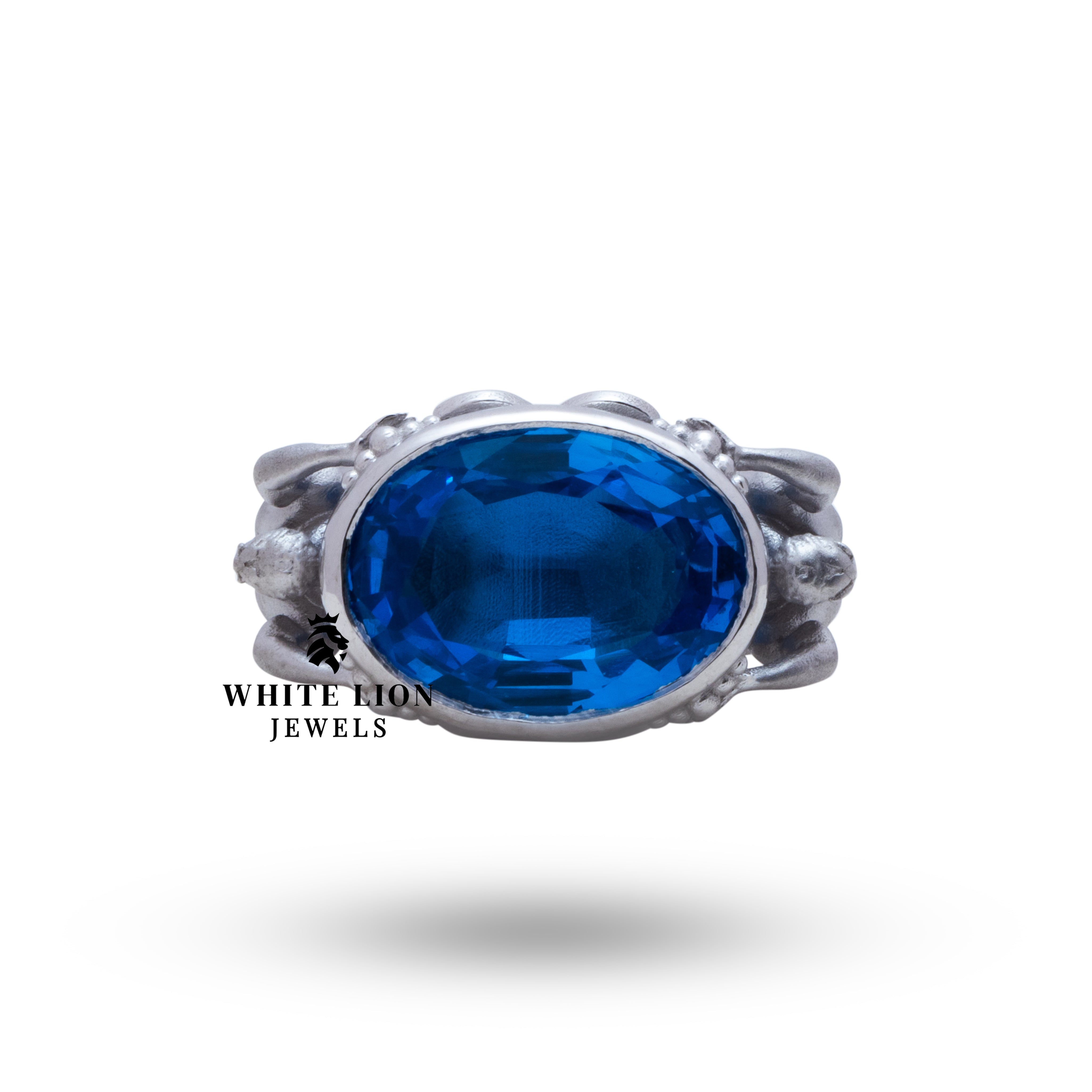 Side view showcasing the intricate design of the Poseidon God 925 Sterling Silver Ring.