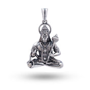 Sterling Silver Hanuman Pendant with Oxidized Finish, Ideal Spiritual Jewelry