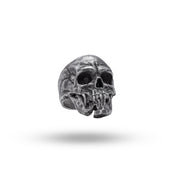 925 Sterling Silver Gothic Skull Ring showcasing intricate design and broken jaw