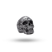 Front view of Closed Jaw Crack Gothic Skull Head 925 Sterling Silver Ring
