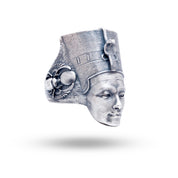 Nefertiti 925 Sterling Silver Ring with oxidized finish, luxury elegant design