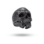 Broken Jaw Crack Skull Ring made of oxidized 925 Sterling Silver, showcasing bold design and craftsmanship.