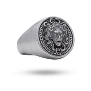 Medusa Gorgon Snakes 925 Sterling Silver Ring showing intricate snake design in oxidized finish