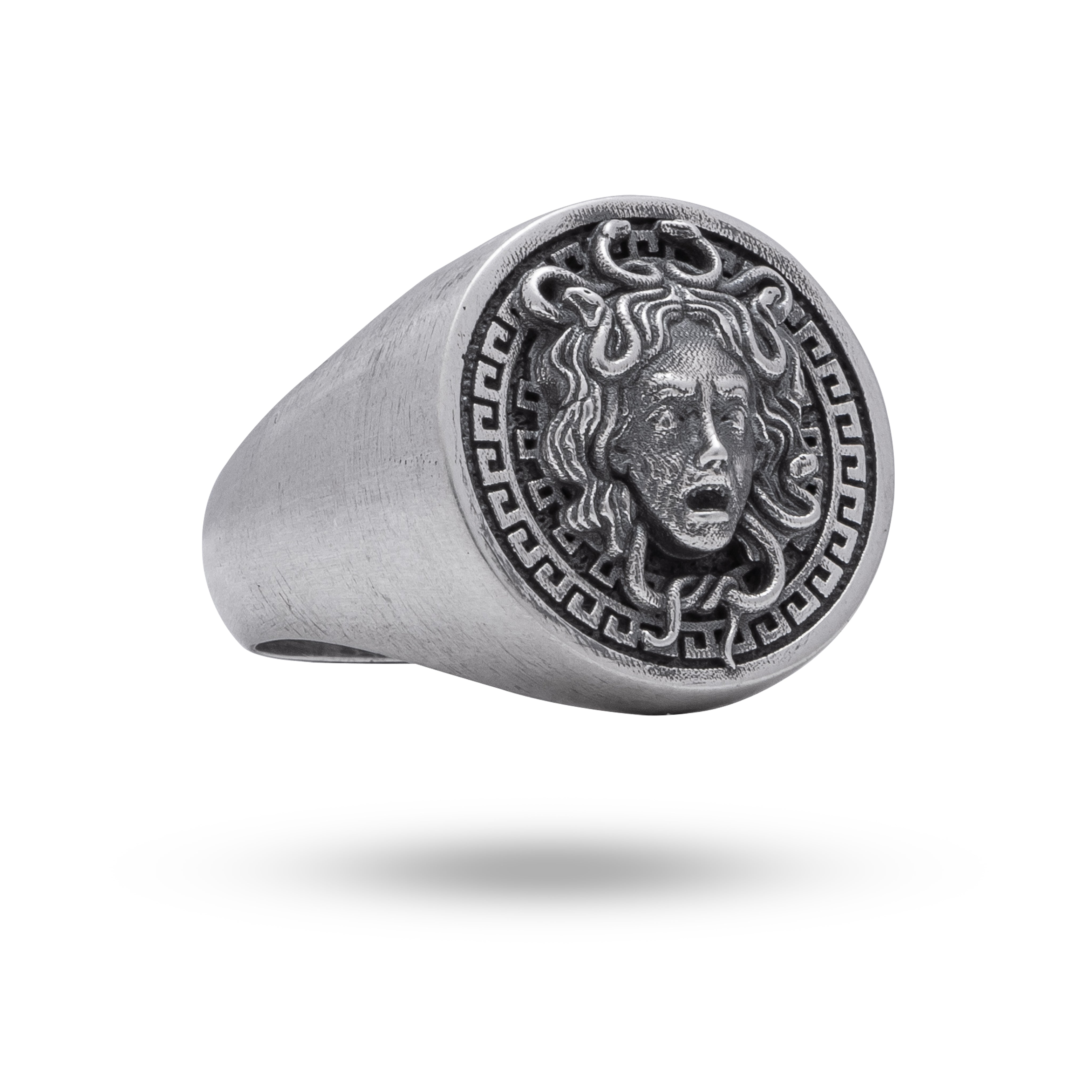 Medusa Gorgon Snakes 925 Sterling Silver Ring showing intricate snake design in oxidized finish