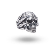 Sterling Silver Gothic Claw Skull Ring with oxidized finish from White Lion Jewels displaying gothic charm
