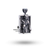 Back view of Horror 925 sterling silver pendant with clear protective coating