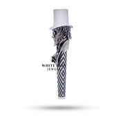 Luxury Hookah Filter in Sterling Silver with Oxidized Pipe and Clear Coating