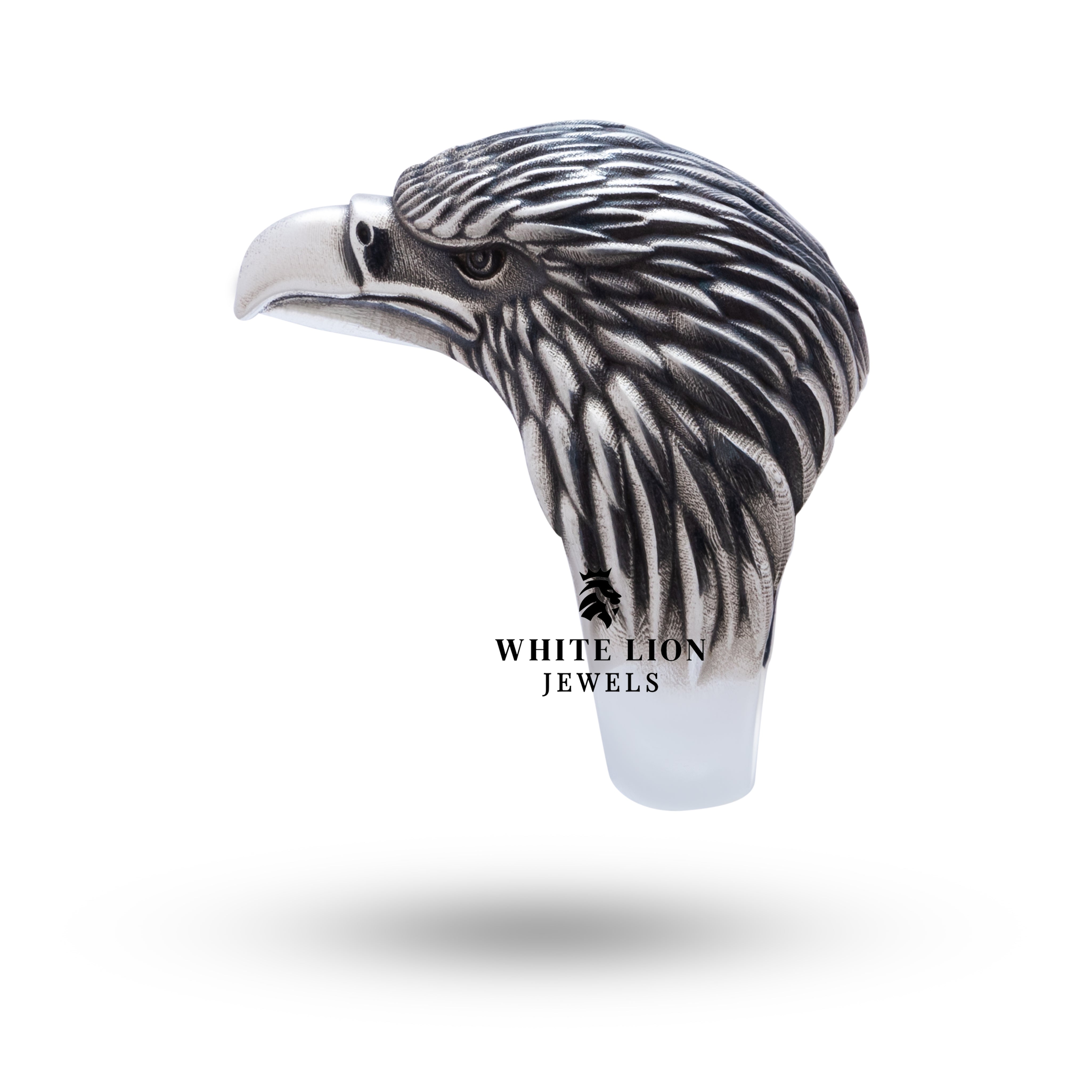 Sterling Silver American Eagle King of Birds Ring worn, showing elegant fit
