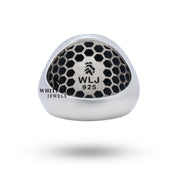 African Lion King Sterling Silver Ring worn on hand showing the bold and elegant style.