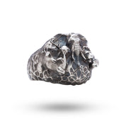 Side view of Jungle Safari Animals 925 Sterling Silver Ring showcasing intricate animal engravings.