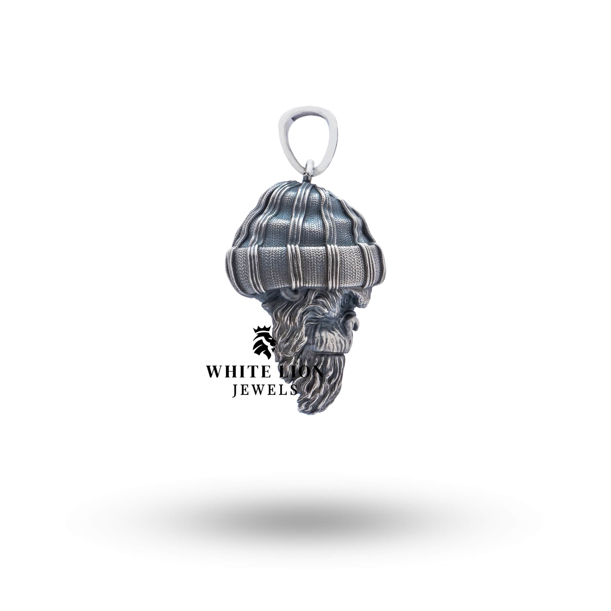 Side view of Gangster Monkey 925 Sterling Silver Pendant illustrating its craftsmanship