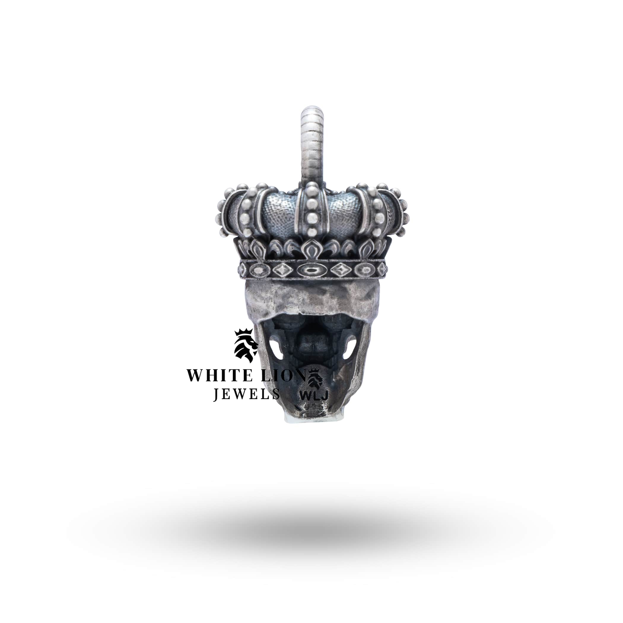 King Crown Skull Pendant with Nickel-Free Clear Protective Coating
