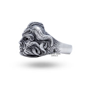 Supernatural Cruel Demon ring paired with a dark outfit, illustrating styling tips for gothic fashion enthusiasts.