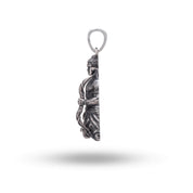 Close-up of oxidized silver finish on 925 Sterling Silver Pendant