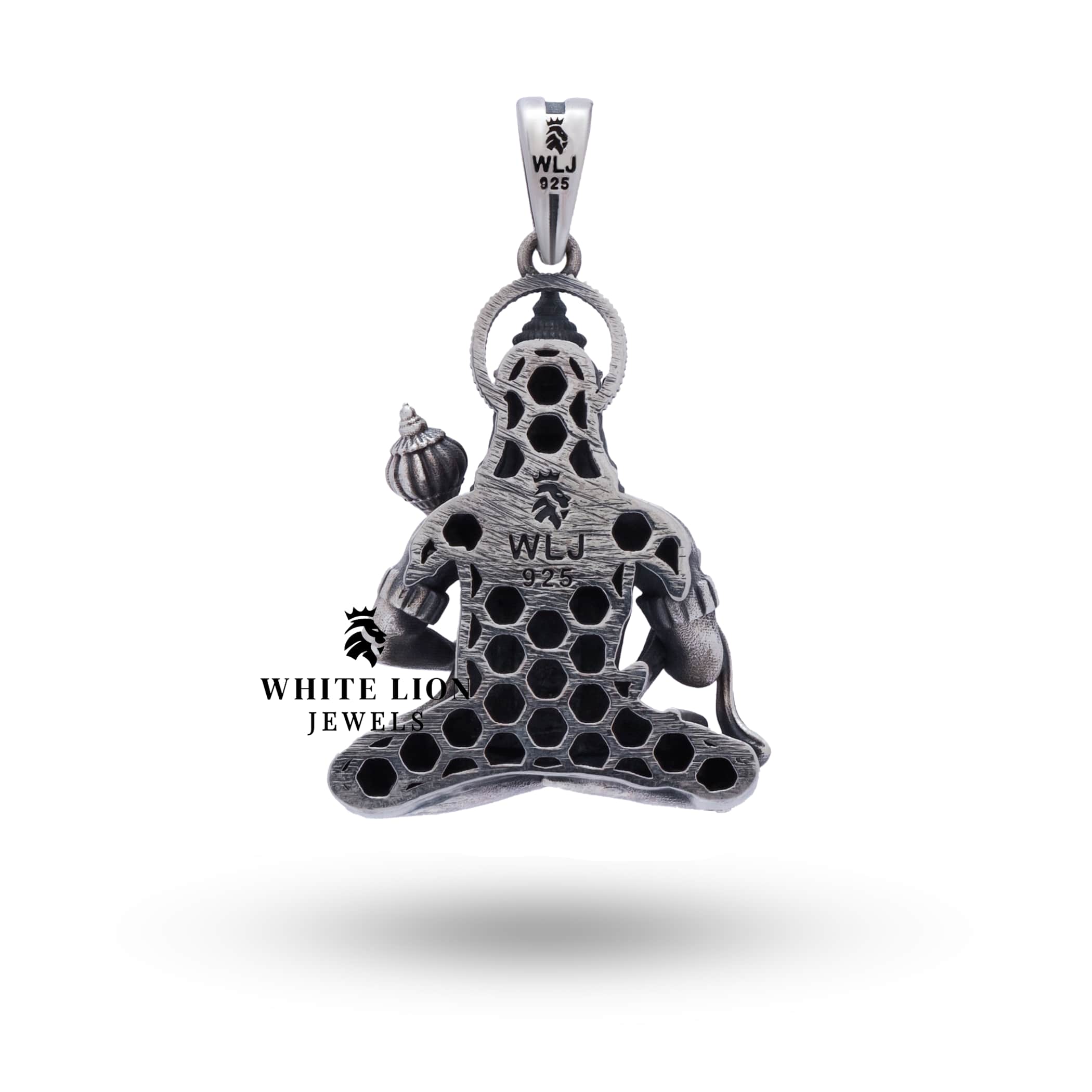 Back View 925 Sterling Silver Pendant, Devotional Style and Finesse