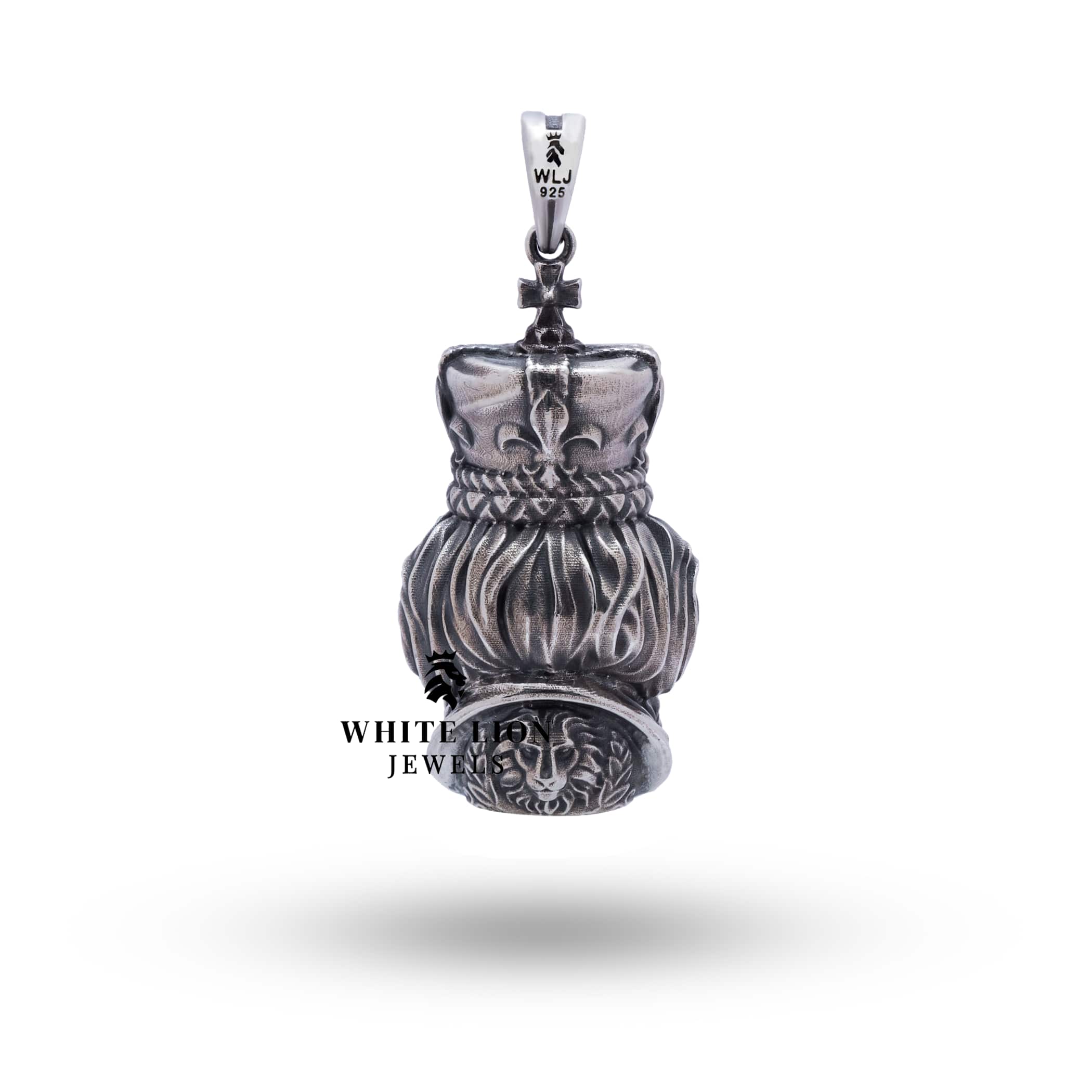 Model wearing the King 925 Sterling Silver Pendant, highlighting its elegant appearance