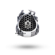 Medusa 925 Sterling Silver Ring beautifully displayed in White Lion Jewels' signature packaging.