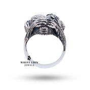 Sterling Silver Ring showcasing cultural symbolism with wise monkeys motif.