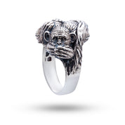 Wise Monkeys 925 Sterling Silver Ring elegance and design details.