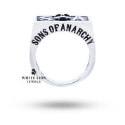 Sons of Anarchy Ring with meticulous engraving, set in oxidized 925 Sterling Silver