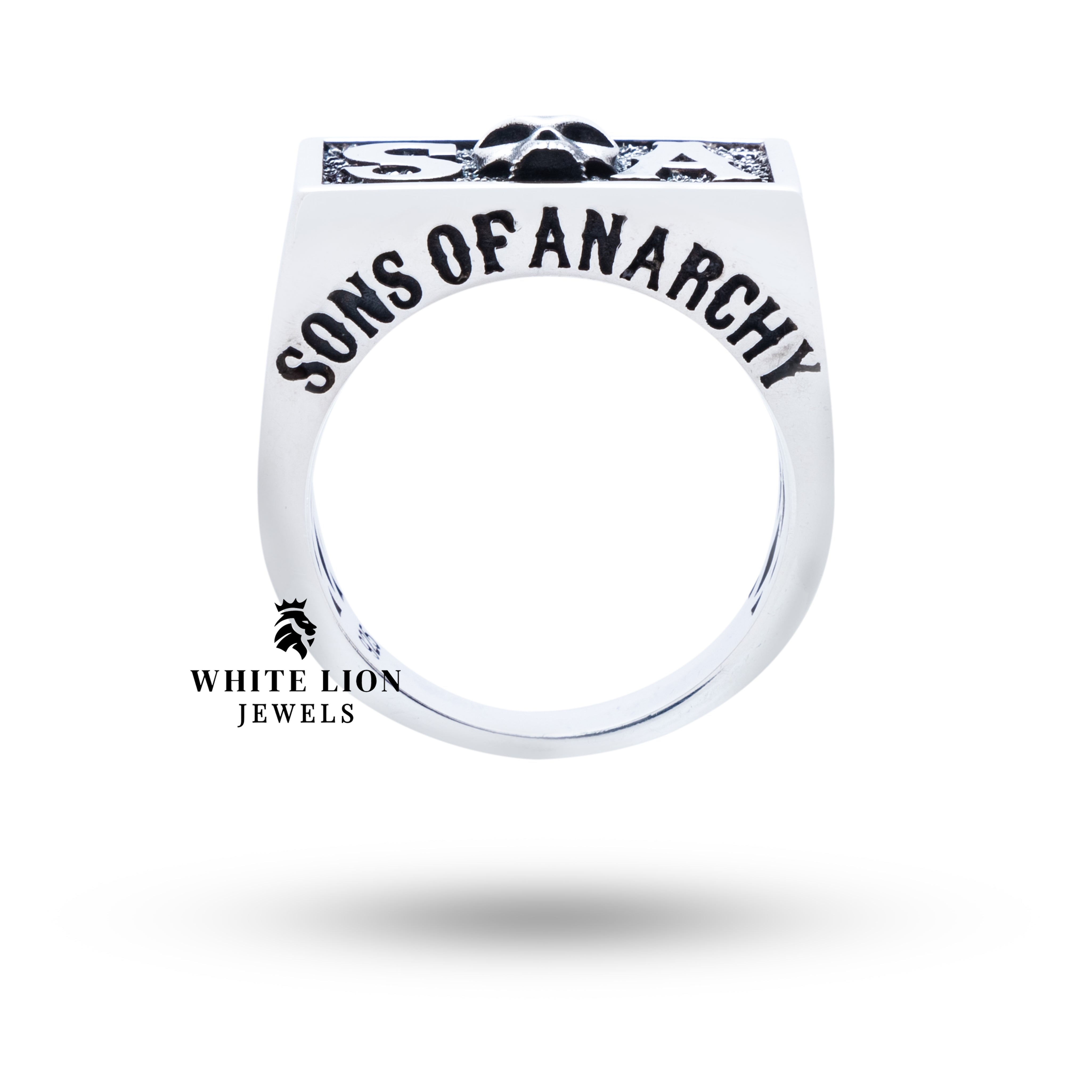 Sons of Anarchy Ring with meticulous engraving, set in oxidized 925 Sterling Silver