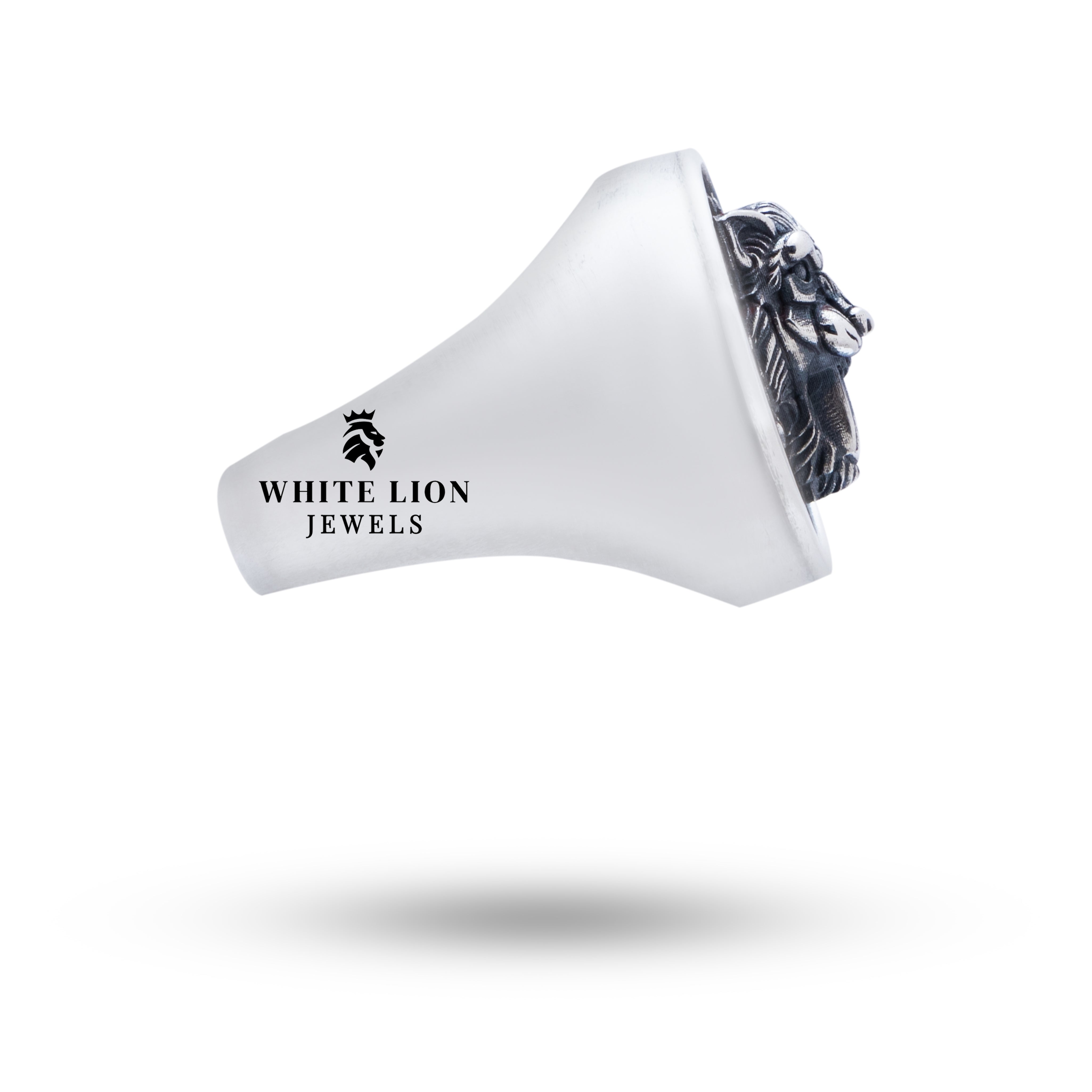 Saber Tiger Skulls 925 Sterling Silver Ring worn on hand, portraying its size and presence.