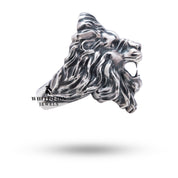 Roaring Lion 925 Sterling Silver Ring worn on a hand, illustrating its bold and elegant design