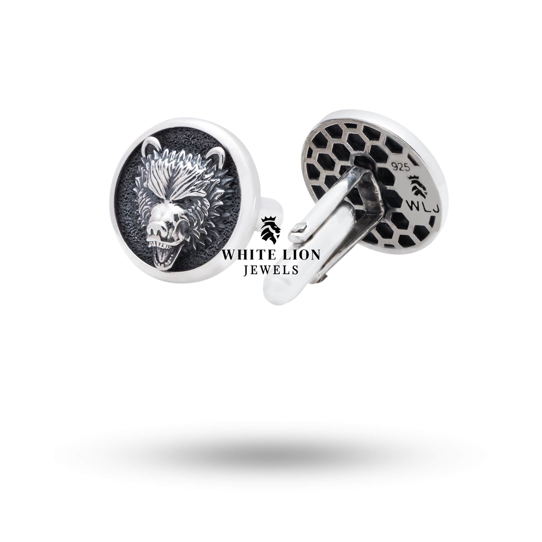 Elegantly packaged Wild Bear 925 Sterling Silver Cufflinks for gifting or personal use