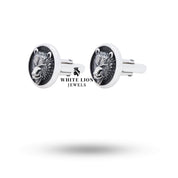 Side view of Wild Bear 925 Sterling Silver Cufflinks highlighting handcrafted silver elegance