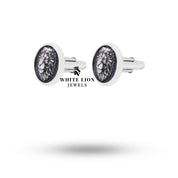 Handcrafted 925 silver lion motif cufflinks by White Lion Jewels, perfect for formal attire.
