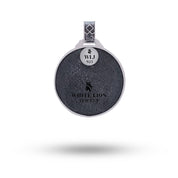 Tree of Life 925 Sterling Silver Pendant worn showing its circular design and symbolic beauty.