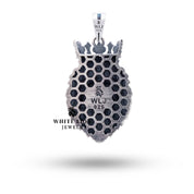 Animal themed lion king pendant in sterling silver, perfect for luxury styling.
