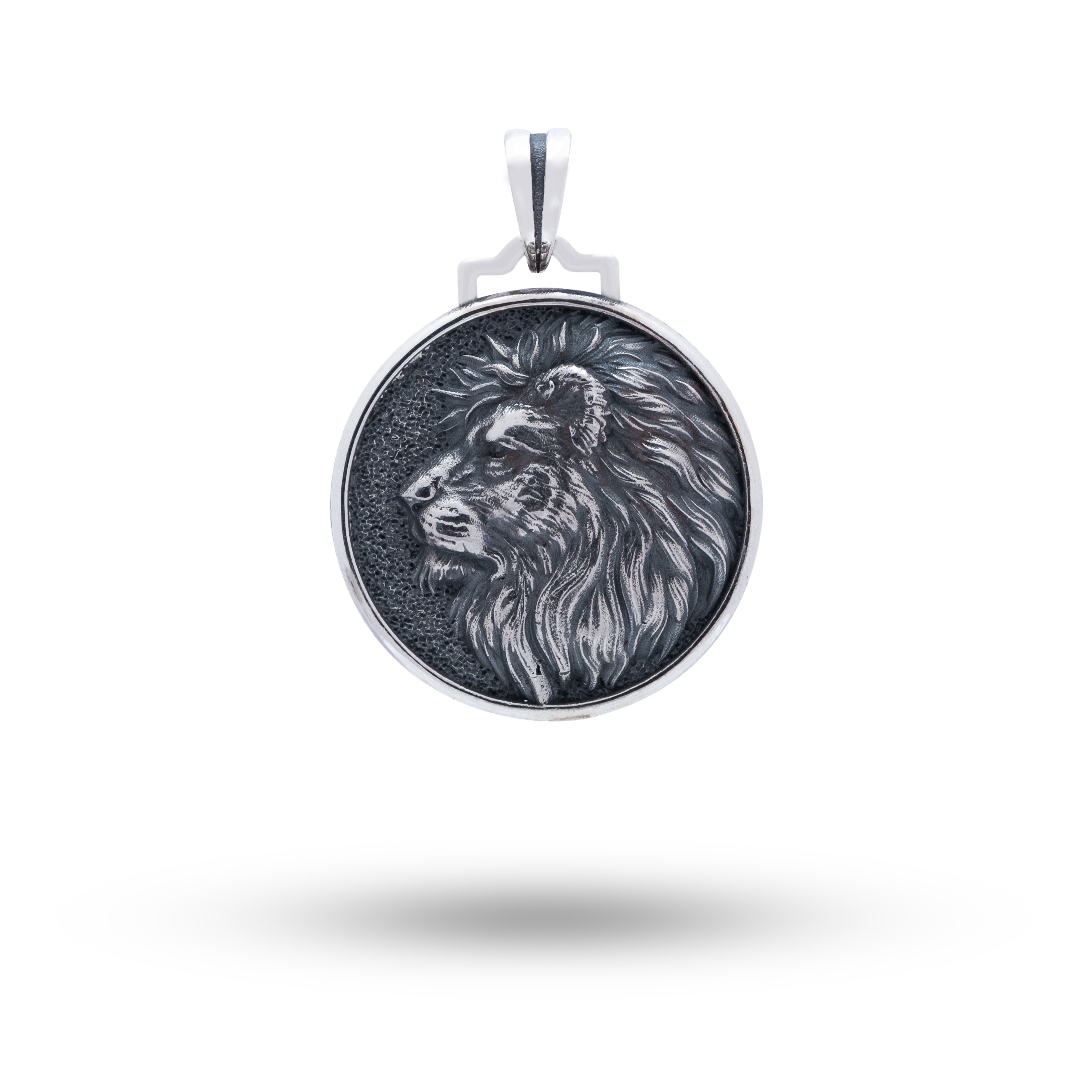 African Lion King 925 Silver Pendant White Lion Jewels
