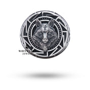 Top view of Wolf 925 Sterling Silver Ring depicting intricate wolf design in oxidized silver