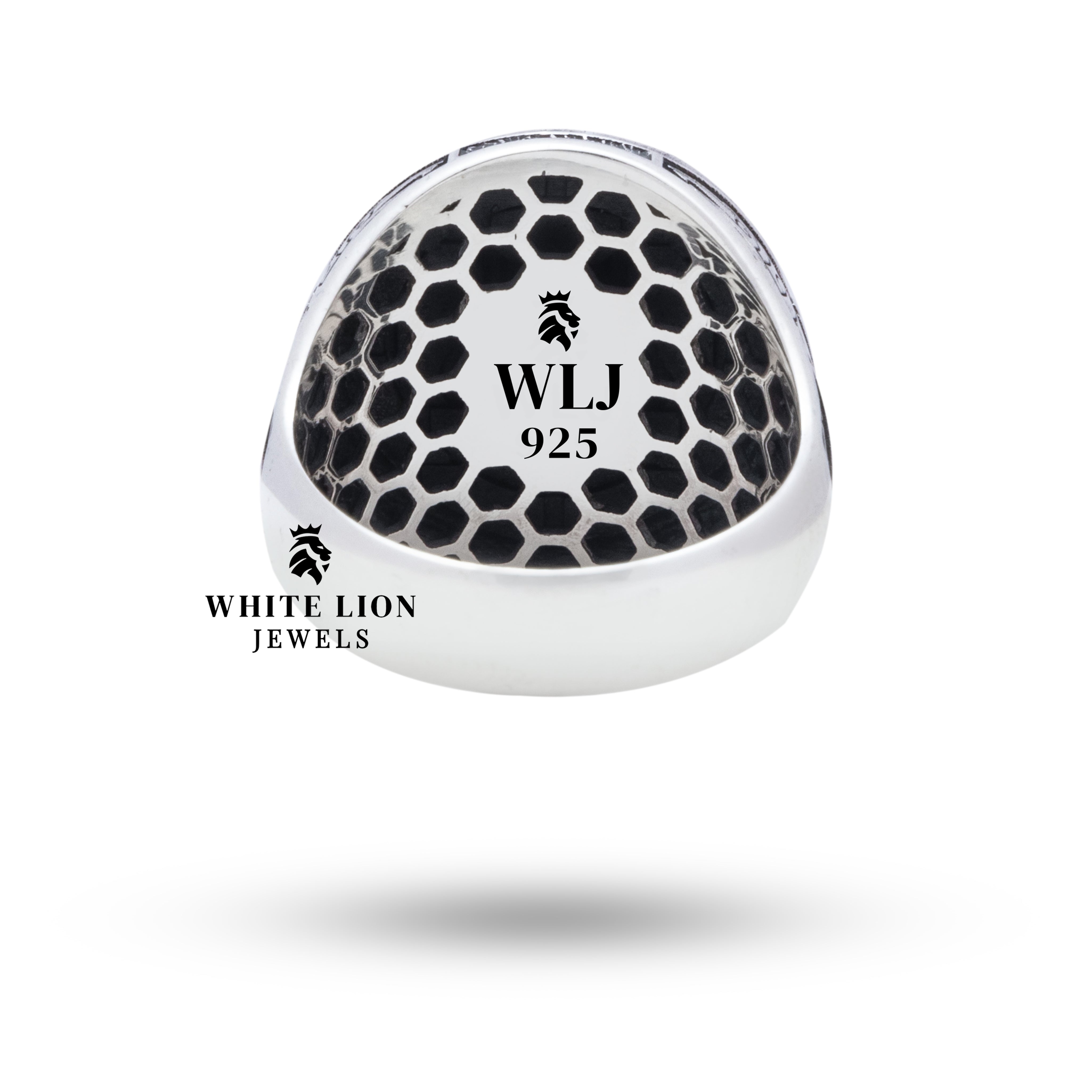 Lifestyle shot of Wolf 925 Sterling Silver Ring worn with stylish outfit for elegant look