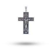 Ascension Cross Christ Crucifix Pendant in 925 Sterling Silver with oxidized finish by White Lion Jewels