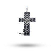 Holy Ascension cross charm pendant showcasing oxidized silver craft by White Lion Jewels