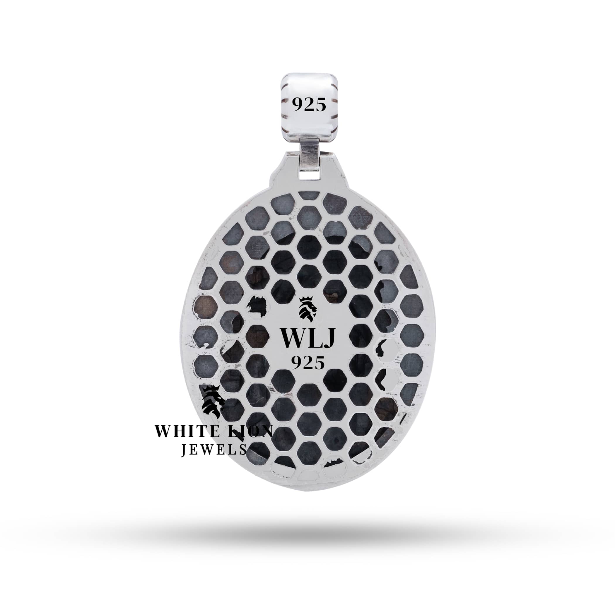 Artisan Jesus Pendant in Sterling Silver, features Crown of Thorns with Clear Protective Coating