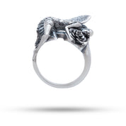 925 Sterling Silver Angel Fairy Wings Ring with Oxidized Finish