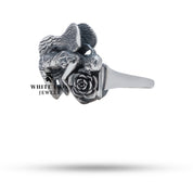 Elegant Oxidized Silver Ring with Nickel Free Coating