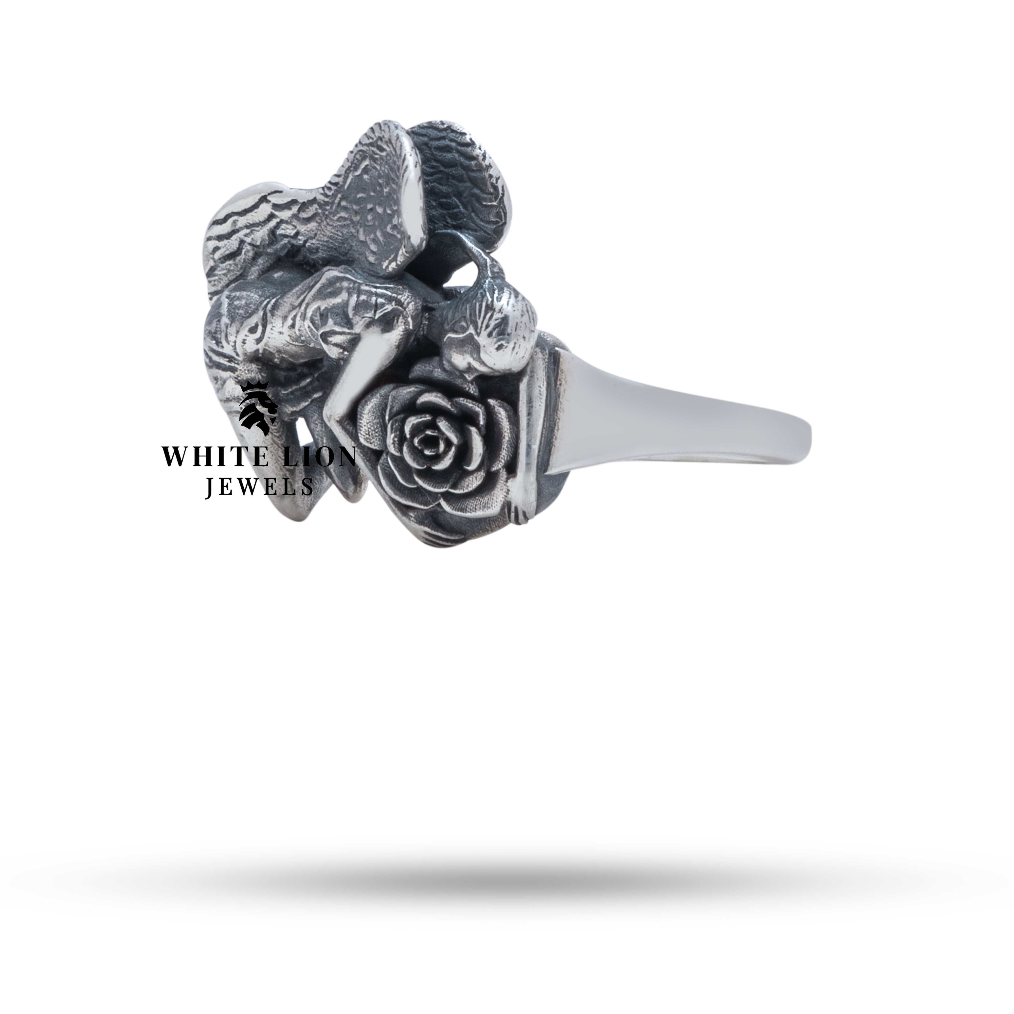 Elegant Oxidized Silver Ring with Nickel Free Coating